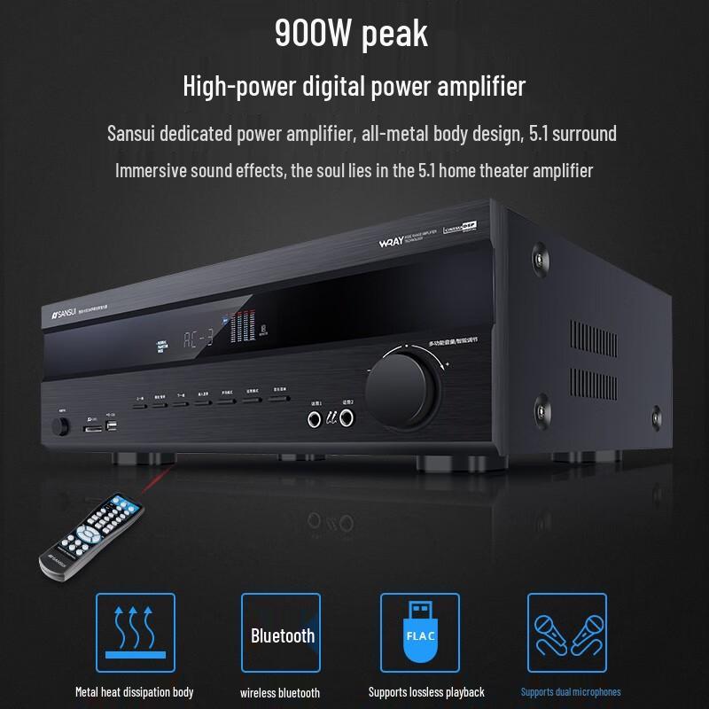 SANSUI 5.1-канальный домашний кинотеатр AV-усилитель CN-вилка (адаптер в комплекте)