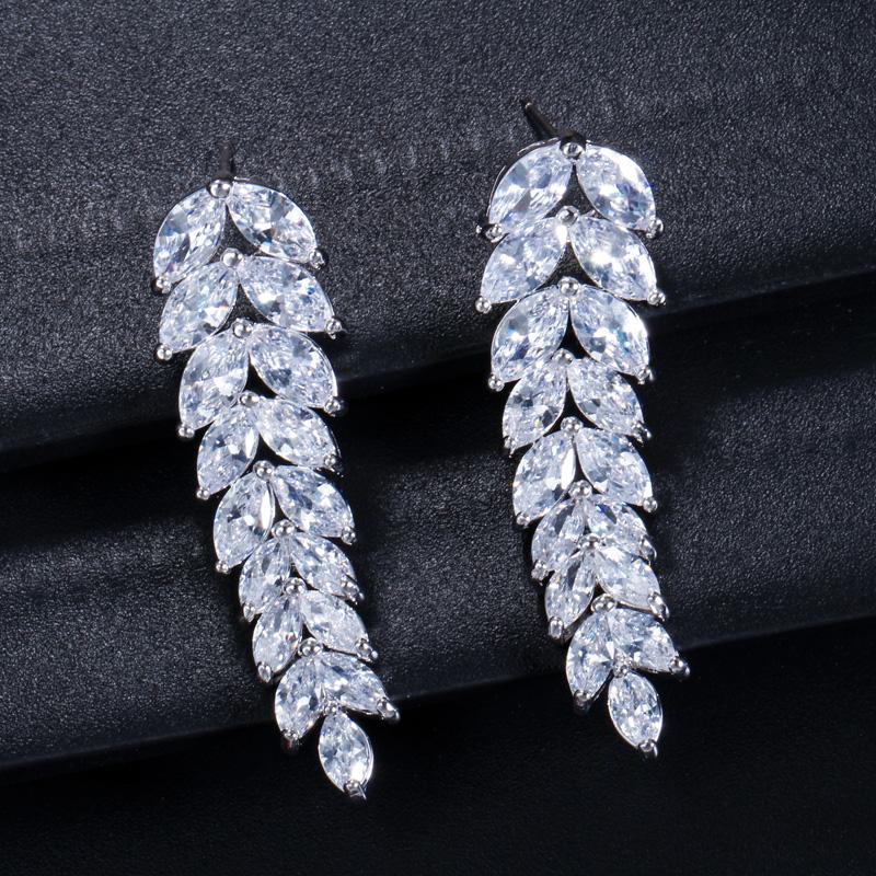 CMM Мода Летний Стиль Pendientes Ювелирные Изделия Длинные Висячие Серьги-Подвески Листьев для Женщин