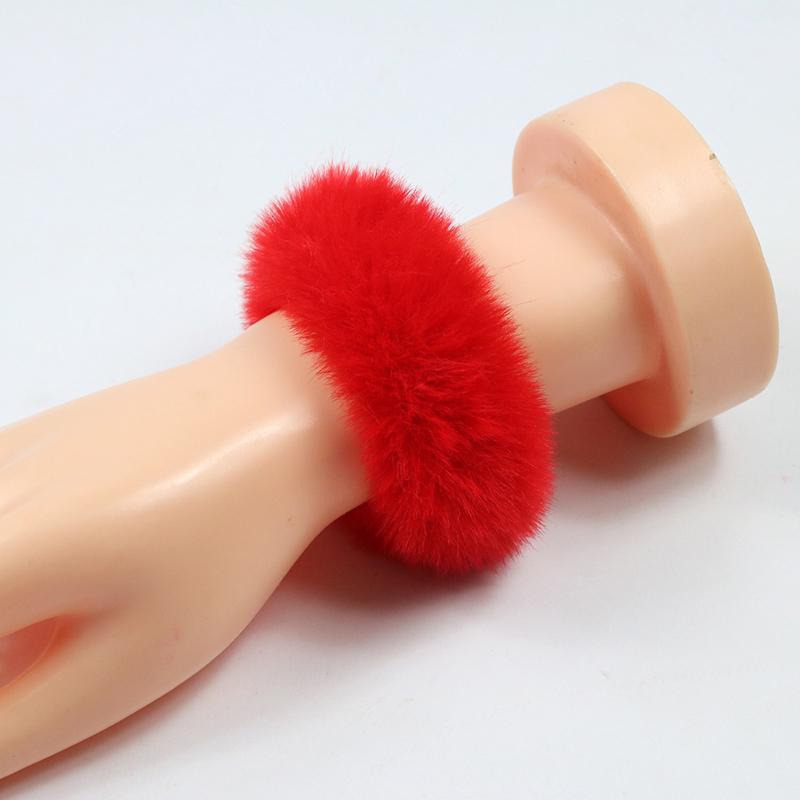 Fashion Luxury 2 Fluffy Pieces Child Girl Fluffy Furry Scrunchies Hair Scrunchies Bands Ring Ponytail Holder Hairwear Hair Decoration
