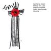 Festival Theme Hair Piece Halloween Skeleton Hand Rose Hairpins Gothic Lace Bow Ribbon Clip for Dark Aesthetic Jewelry Women Girls Realistic