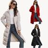 Women's Winter Plus Size Slim  Knee-length  Collarless Thickened Hooded Warm Loose Winter Casual Down Coat