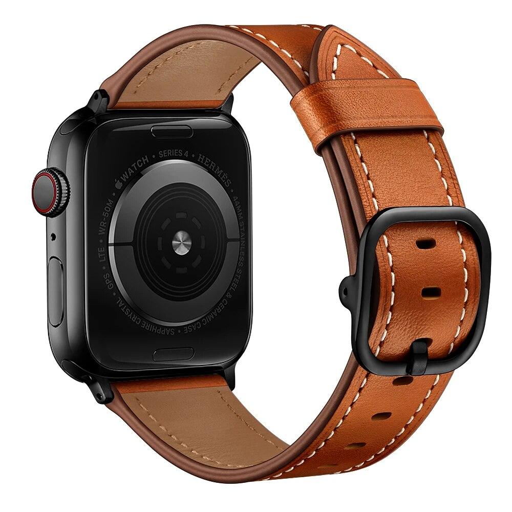Совместимость с ремешком для Apple Watch 40 мм, 41 мм, 44 мм, 45 мм, 49 мм, сменный кожаный ремешок для iWatch Series 8, 7, 6, 5, 4 Ultra SE