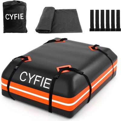 CYFIE Багажник на крышу автомобиля 425 л Большой 40 кг Грузоподъемность Без рейлингов 500D Крыша Крышный багажник Сумка на крышу автомобиля с дверцей и водонепроницаемым хранением Идеально подходит для спорта Университета