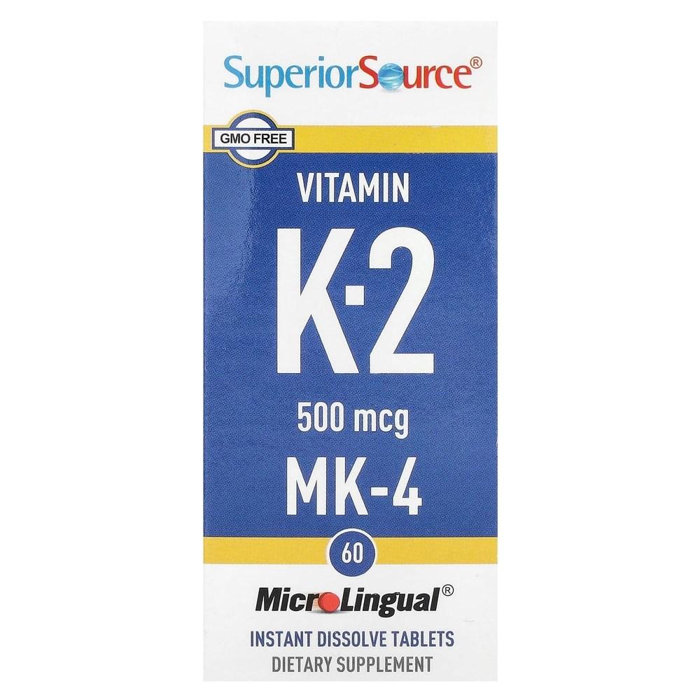 Superior Source Витамин K-2 500 мкг MK-4 Таблетки 60 Таблеток 1 шт