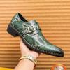 Модные мужские туфли-монки из змеиной кожи в стиле ретро с острым носком и пряжкой для бизнеса, офиса, свадьбы, формальные, удобные мужские туфли