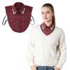 Sparkling Rhinestone Removable Collar Red Christmas Check Faux Collar Women Detachable Fake Collar Sweater Accent
