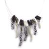 [K1436] - Designer Necklace 'Safari Queen' Black Gray