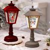 Christmas Table Lamp Battery-powered Table Lamp Festive Christmas Snow Candle Light Lamp with Spinning Snowman for Holiday