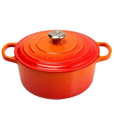 Le Creuset SIGNATURE Signature Cocotte ronde 22см Cocotte ronde Апельсиновый горшок Новая жизнь [Le Creuset] Двуручный [предмет]