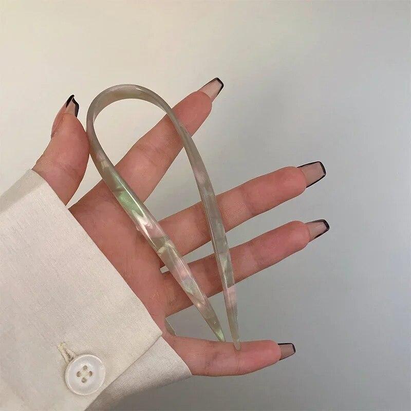 Корейская простая палочка для волос, леопардовые ретро палочки для волос, элегантные ацетатные U-образные женские заколки для волос, заколки для волос, аксессуары для укладки волос