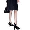 2025 Spring and Summer New Black Bag Head Bow Temperament Socialite Thin Heel Pointed Single Shoes Rhinestone Sexy High Heels