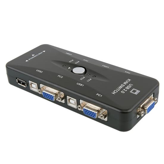 4 порта USB 2.0 KVM-переключатель Мышь/клавиатура/принтер/видеомонитор VGA 1920x1440