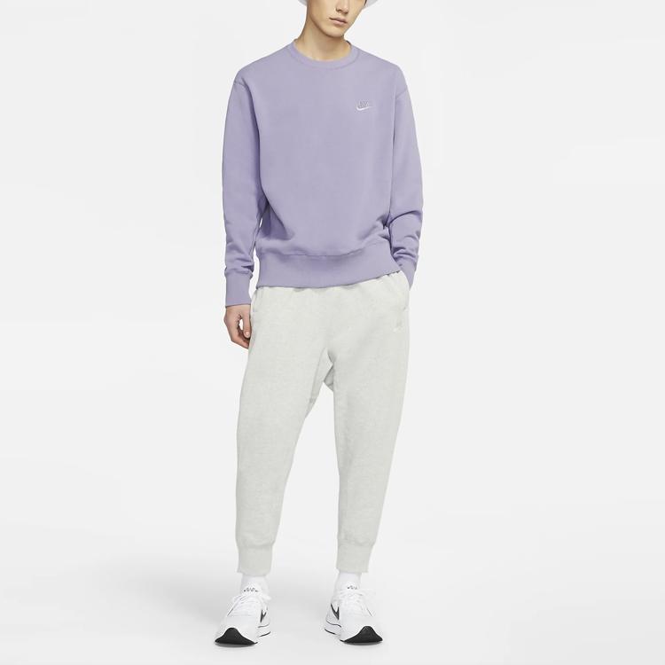 Nike Спортивная одежда, пуловер с круглым вырезом и логотипом, мужские топы, туманно-фиолетовый DA0022-588