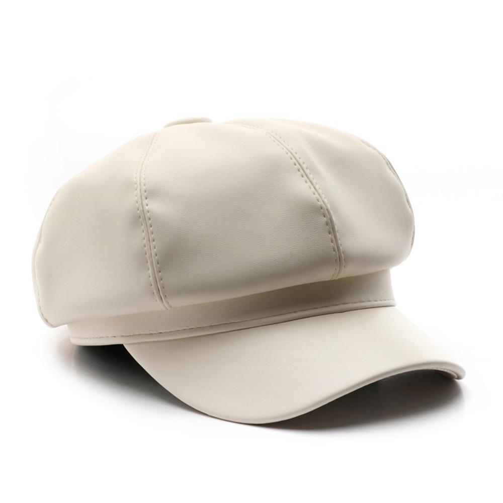 Однотонный берет из искусственной кожи, кепка, шляпа художника Харадзюку, ретро Y2k, берет, шляпа, мужская, женская