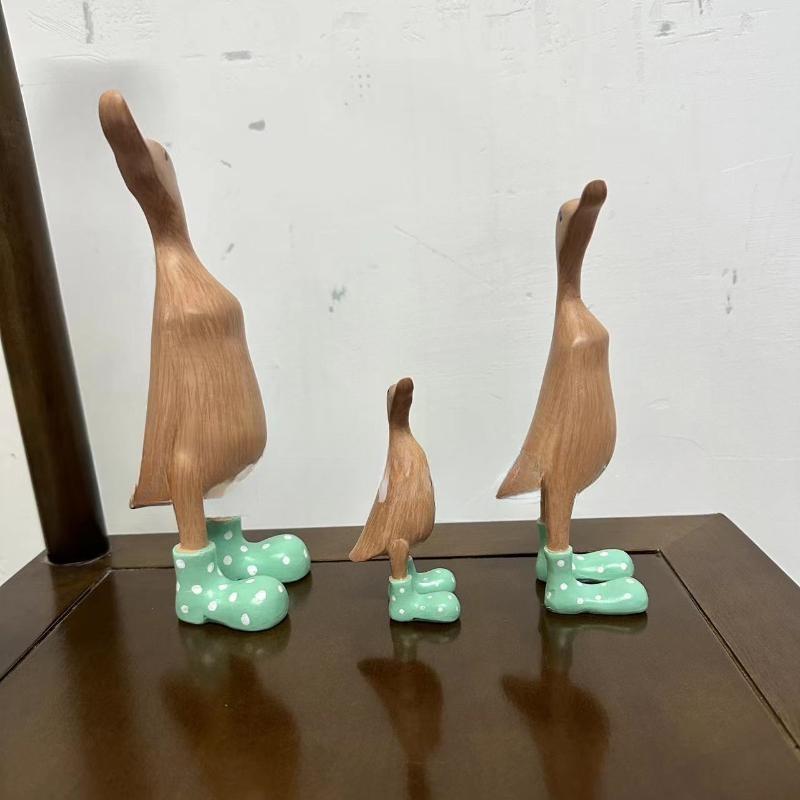 Симпатичные дождевые сапоги, имитация утки, статуя, желтый, зеленый, синий, дождевик, утка, скульптура, украшение для дома, сада, двора(Правильный взгляд 1 шт.)