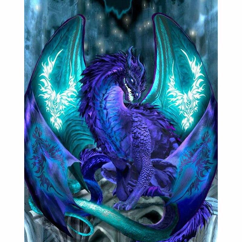 Дракон алмазная живопись круглый квадратный полный дрель мультфильм анимация модерн DIY мозаика вышивка 5D вышивка крестиком домашний декор