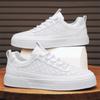 Leather Punching Breathable Little White Shoes Spring Youth Casual Versatile Sports Flat Baseplate Shoes 2024 New Men's Shoes