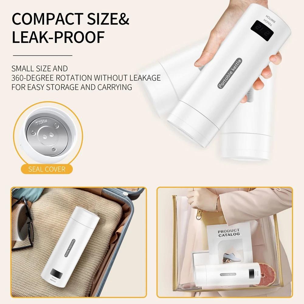 Портативный электрический чайник для путешествий, мини-чайник из нержавеющей стали, электрическая бутылка для воды, термос для чая, кофе, кипячения горячей воды