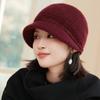Rabbit Fur Hat Women's Bright Silk Ear Protection Middle-Aged and Elderly Knitted Hat Winter Warm Thick Mother Hat