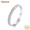 Tancise Classic 925 Sterling Silver  Zircon Ring Ladies Jewelry Wedding Promise Party Gift