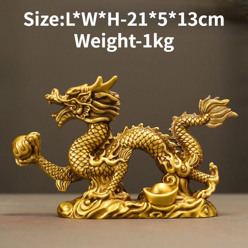 Zhaocai All Copper Brass Golden Ingots Dragon Ornaments Longteng Four Seas Decoration Crafts Shop Office Decoration