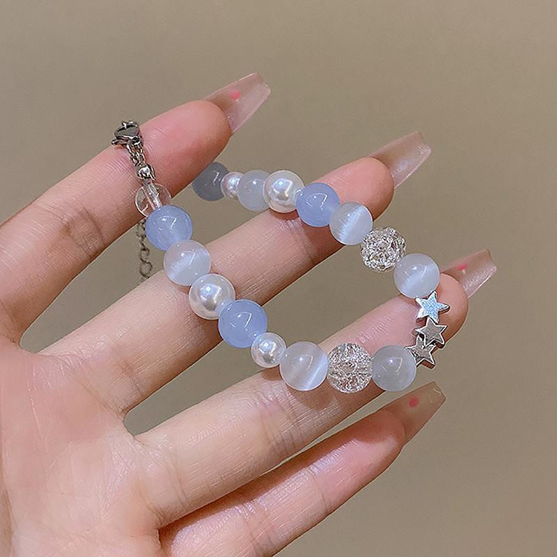 Браслеты из бисера с жемчугом и пентаграммой в стиле Харадзюку для женщин, эстетичные милые браслеты из бисера со звездами, ювелирные подарки