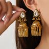 Винтажные ажурные ветряные колокольчики серьги с бахромой женские богемные этнические серьги-гвоздики с бриллиантами модные серьги-капли