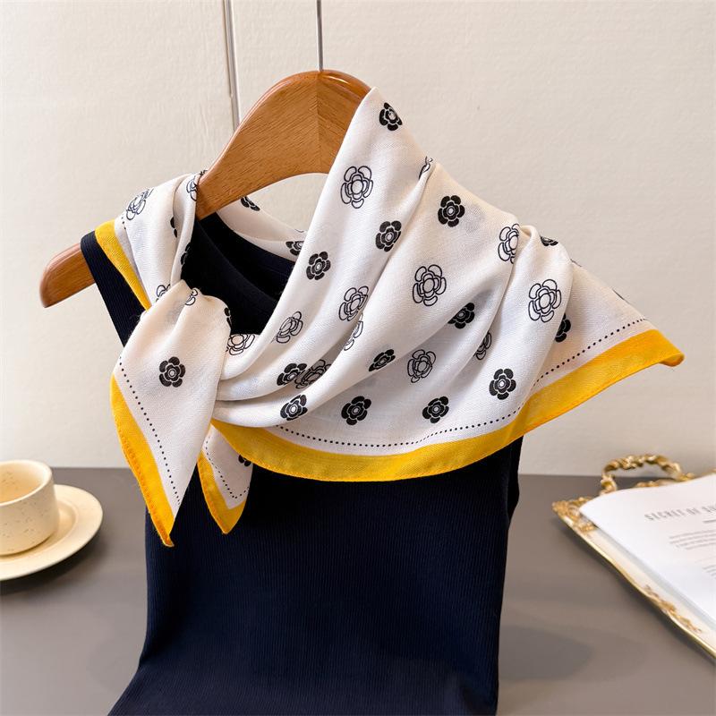 Горошек Стиль Елочка Узор Хлопок И Лен Маленький Квадратный Шарф Шелковый Шарф Имитация Бархата Головной Платок Шаль Шарф для Защиты от Солнца Женский Шарф