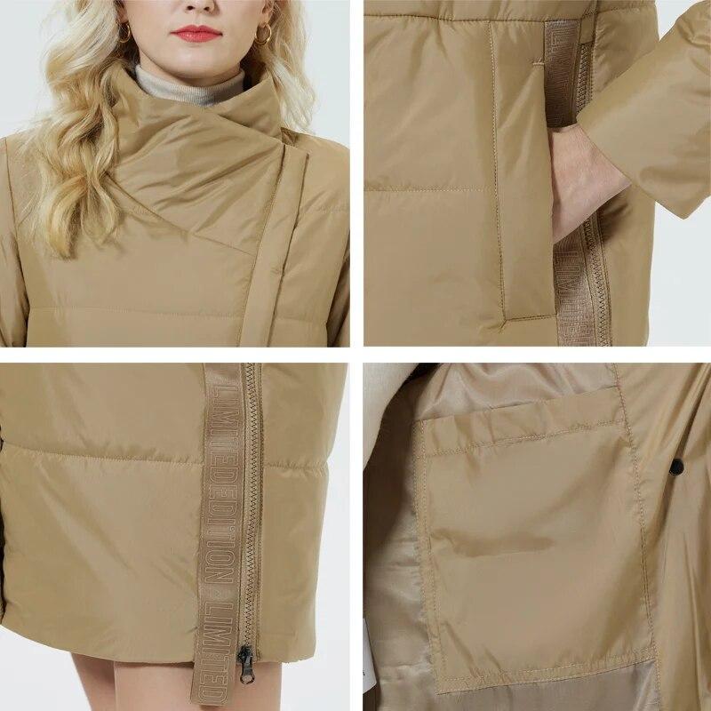 ICEbear Новинка 2024 года, женская весенняя куртка, хлопковое теплое модное пальто высокого качества, брендовые женские повседневные парки GWC22031I