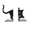 Rounded Edges Metal Bookends Black Bookshelf Decor Creative Book Holders  Office Library Decoration