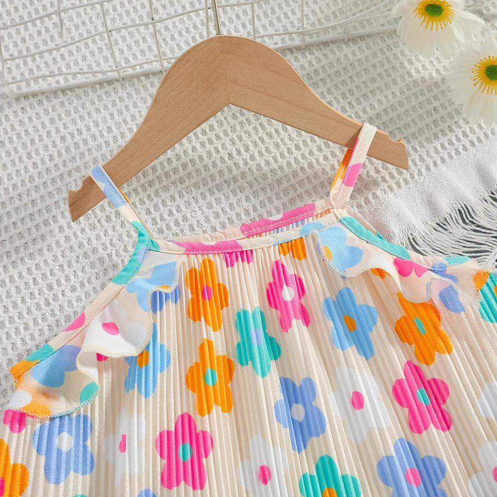 Girls' Fashionable Two-piece Summer Children's Sweet Halter Top + Flared Pants Set