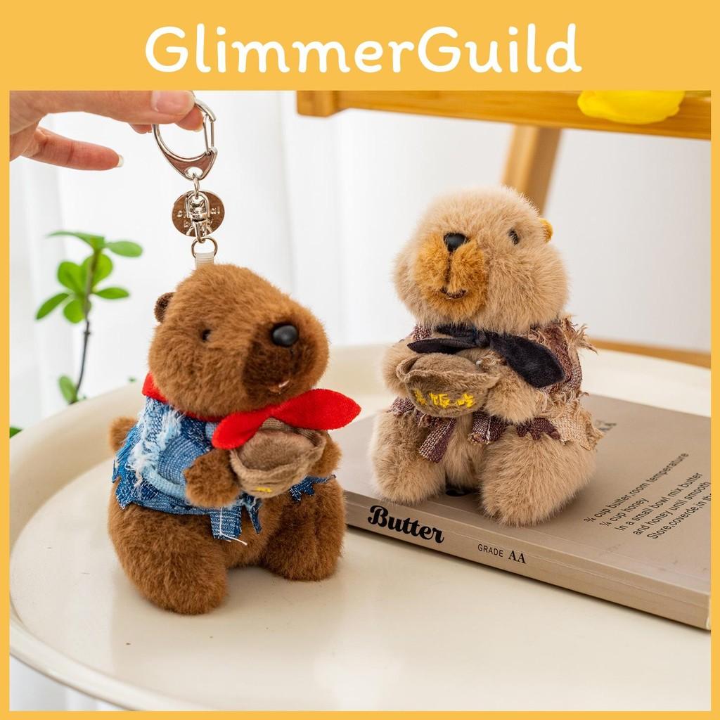 Plush Marmota Key Chain Pendant With Sound For Backpack Decoration And Gift Idea