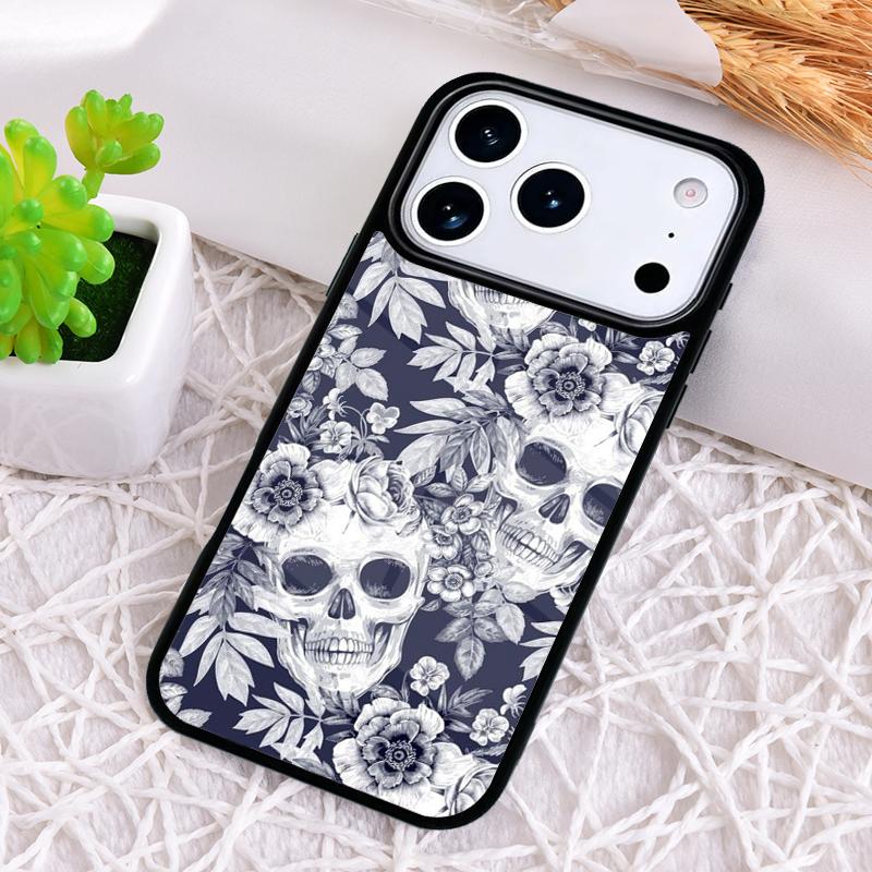 Чехол для телефона в готическом стиле с черепом для iPhone 17 Air 16 15 11 12 14 13 Pro Max Ударопрочный чехол