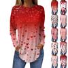Women's Fashion Loose Round Neck Printed Long Sleeve T-Shirt Top