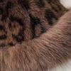 Winter Hat Retro Style Leopard Print Plush Trim Windproof Hat Bear Ear Decor Thickened Warm Women Hat