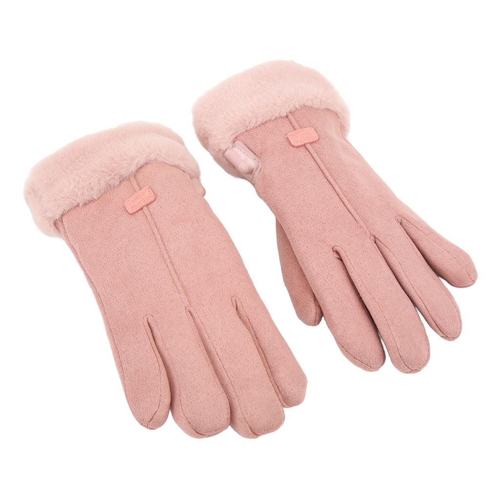 Pink USB Heating Gloves Hand Warmer Touch Screen Design Adjustable Temperature for Women Skiing