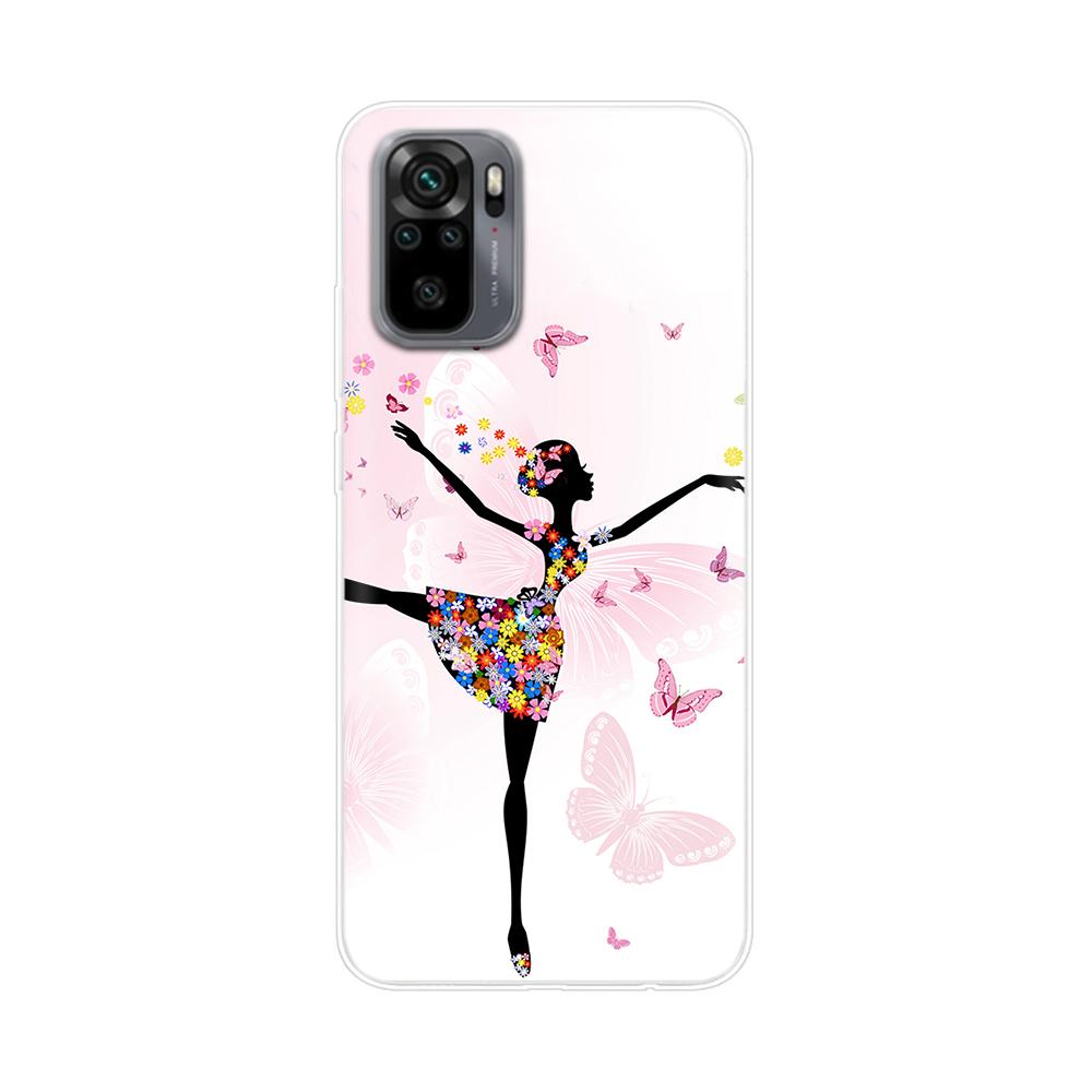 Силиконовый чехол-цветок для Xiaomi Redmi Note 10 Case 6.43'' Милый ТПУ задняя крышка для Xiomi Redmi Note10 Pro Бампер Чехлы