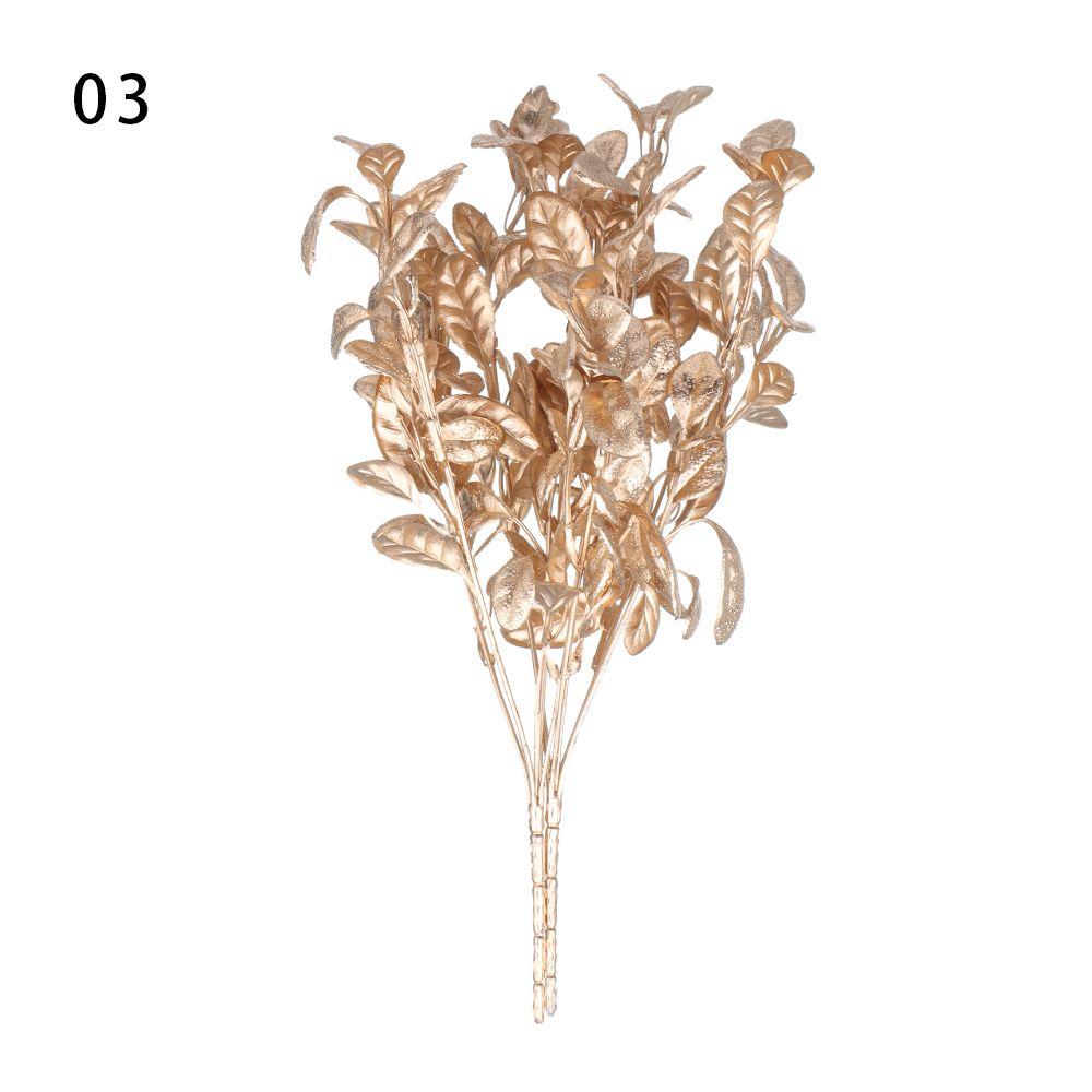 Plant Christmas Ornament Artificial Plant Gold Silver Simulation Leaf Christmas Artificial Flower