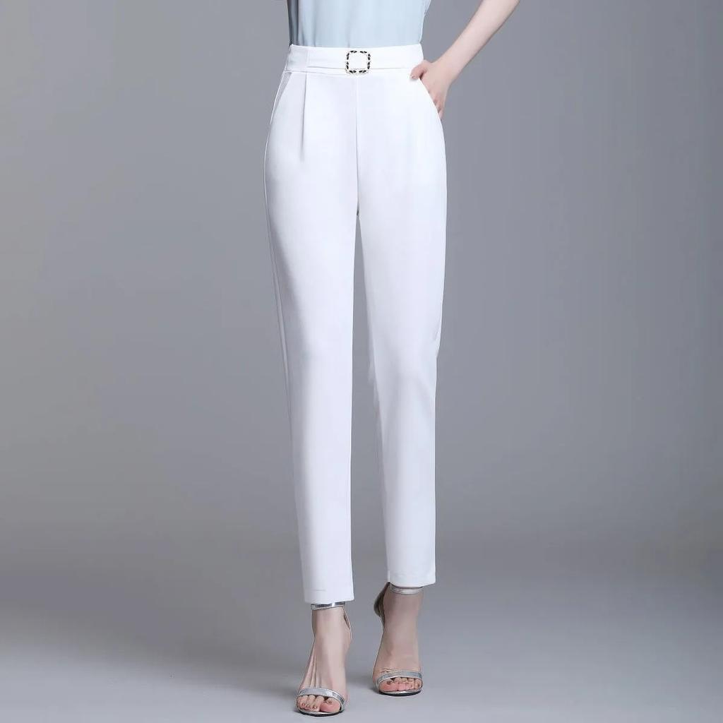 Women's Trousers Spring Summer Trousers Casual Ninth Trousers Women's Thin Universal Harem Pants with High Waist