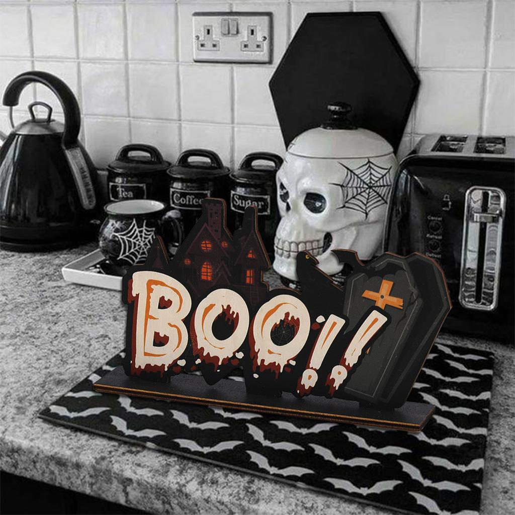 Halloween Decorations Holiday Bar Party Atmosphere Scene Ghost Festival Wooden Tabletop Decorations