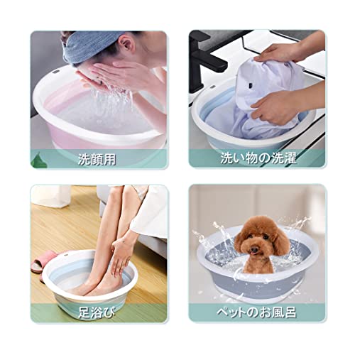RULAYMAN Folding Wash Basin 9L Blue Soft Water Bucket Nordic Design Bleach Compatible