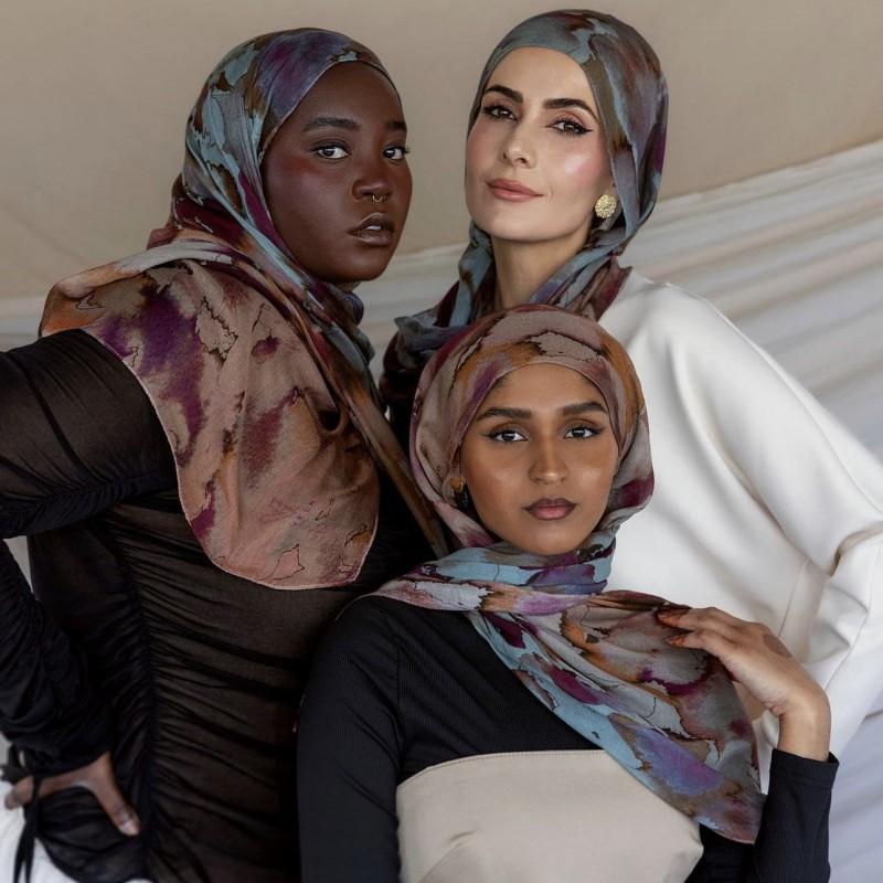 Modal Printed Ethnic Shawl Scarf Women - Lightweight Satin Finish Wrap 180x80cm All-Season Boho Accessory