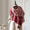 Women'S Luxury Faux Cashmere Scarf Warm Thick Pashmina Blanket Poncho Autumn Winter Fashion Print Shawl For Stylish Coverage