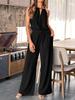 Women S Sleeveless Halter Top And Wide Leg Pants Cotton Linen Casual Set