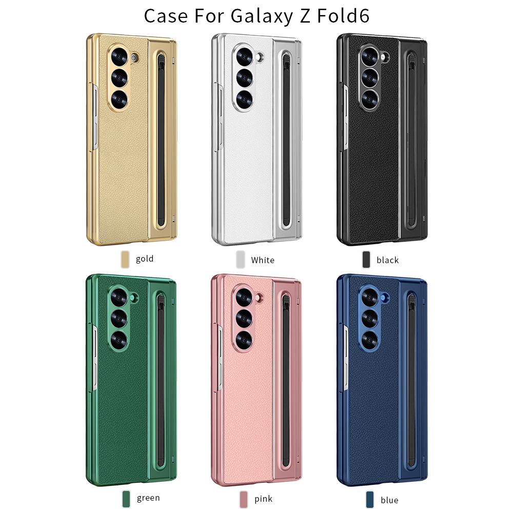 Suitable for Galaxy Z Fold 7/6/5/4 Phone Case WIth Touch Pen&Pen Slot, Full Protector Magnetic Hinge Cover with Glass Film
