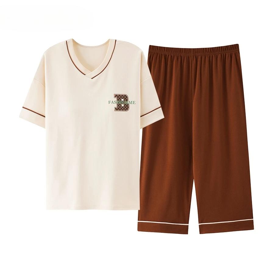 Летние пижамы-капри, милые пижамы с мультяшным принтом для женщин, модные пижамы, мягкие хлопковые пижамы, одежда для сна