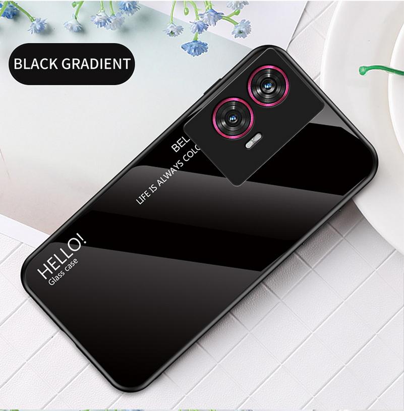 Чехол из закаленного стекла с градиентом для Moto Edge 50 Fusion 50 Pro 40 Edge40 Neo Edge 30 Ultra 20 Moto G04 G24 Защита объектива камеры Противоударная задняя крышка