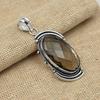Faceted Smoky Topaz Gemstone Solid 925 Silver Pendant Handmade Jewelry Gift For Mother