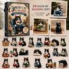Surprise Unboxing Gift 24 Days Christmas Advent Calendar 2026, 2D Acrylic Reading Cats/Dogs/Forest Animals Creative Holiday Ornaments Ornament
