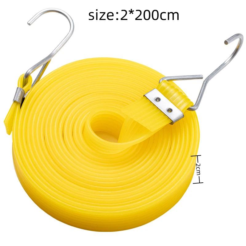 Elastic Cargo Tie Down Straps 100-300Cm Motorcycle Bike Bungee Cord For Luggage Transport High Elasticity Rubber Security Rope